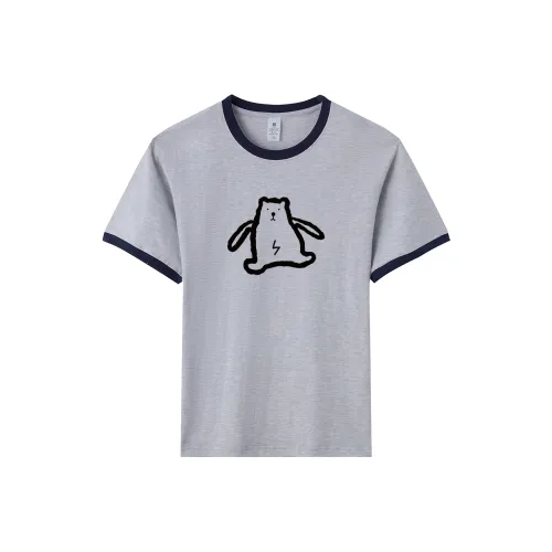TEME Regular T Shirt Women's White Heather Gray Navy Blue