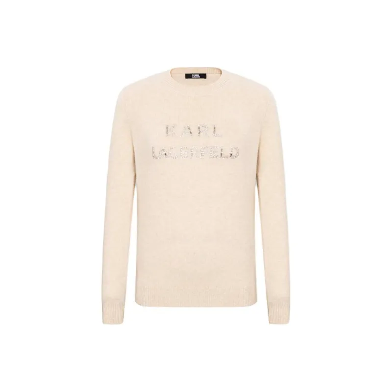 KARL LAGERFELD SS24 Cashmere Sweater Women's Beige-0