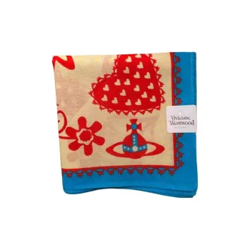 Vivienne Westwood Silk Scarves Unisex Blue White
