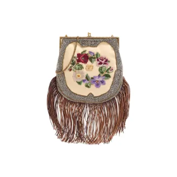 Valentino GARAVANI Fabric Clutch, Crossbody Bag, Shoulder Bag Women's Natural & Multicolor & Brown