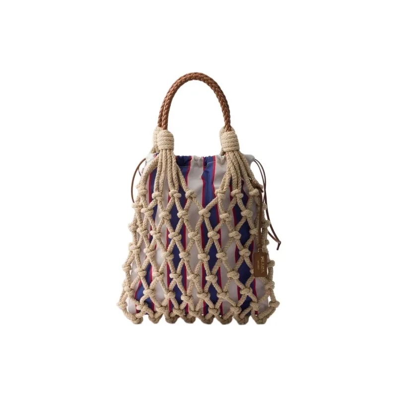 PRADA Cotton Handbag Medium Size Women's Royal Blue-0