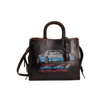 COACH Rogue Glove Tanning Tote Bag Shopping Bag Handbag Crossbody Bag Large Size Women's Black