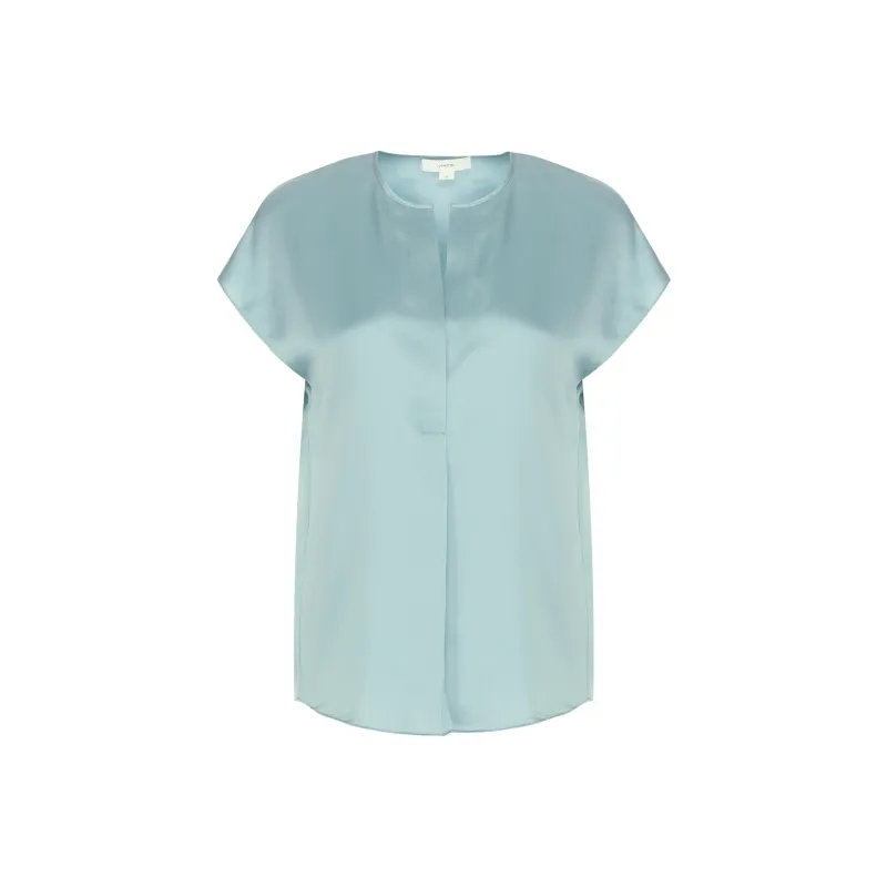 VINCE Silk Cap sleeve Blouse-0