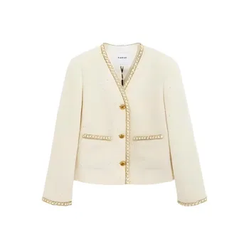 Bebe FW24 Jackets Coats Women's White/Gold