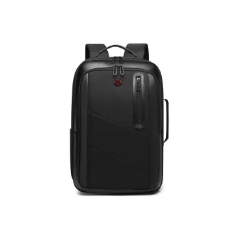 CROSSGEAR PU, Textile Mixture Backpack Unisex Black