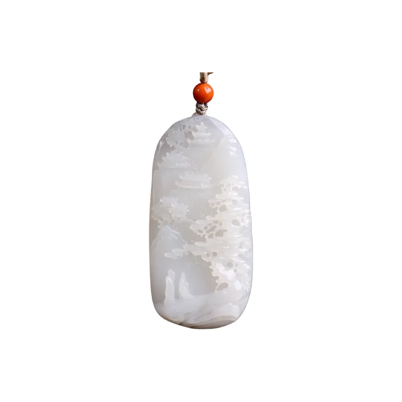 Xiangyan Hetian Jade Pendants Smoky Purple Unisex-0