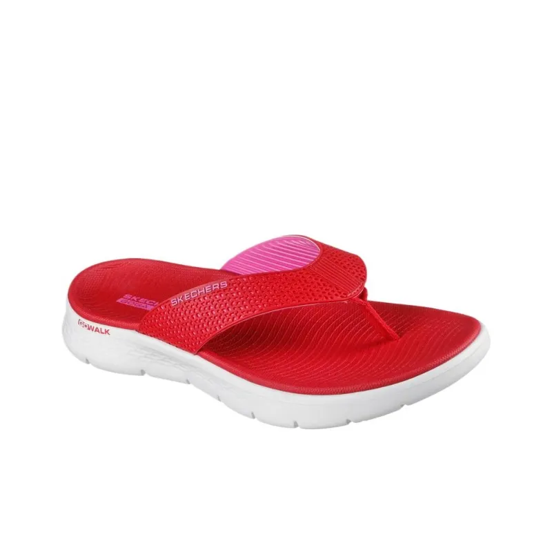 Skechers Go Walk Fle Slip Resistant Flip Flops Women's Red-3