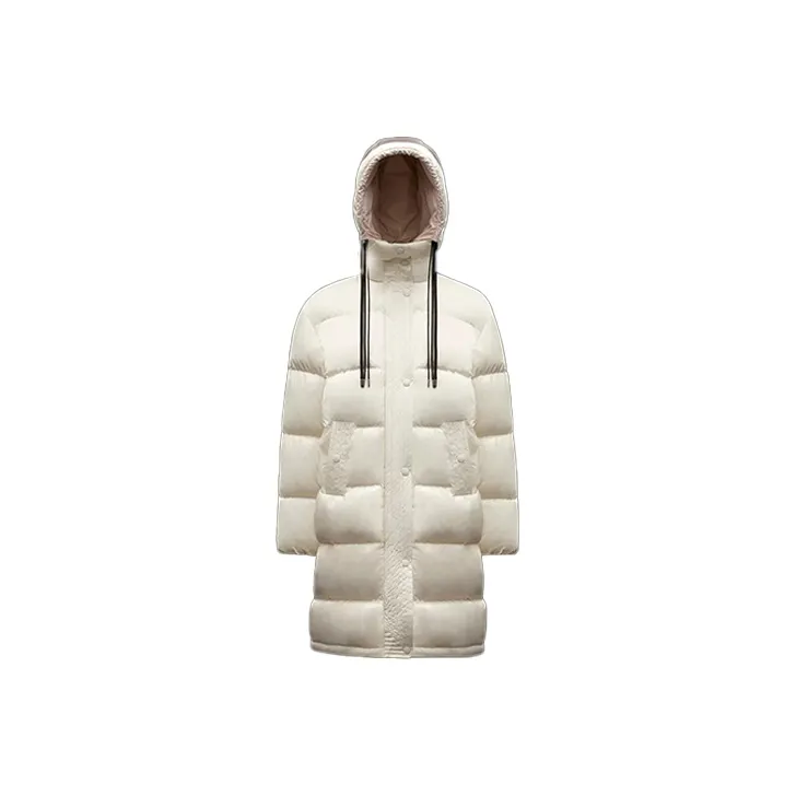 Moncler Women's Erysimum Long Down Jacket Butter White-0