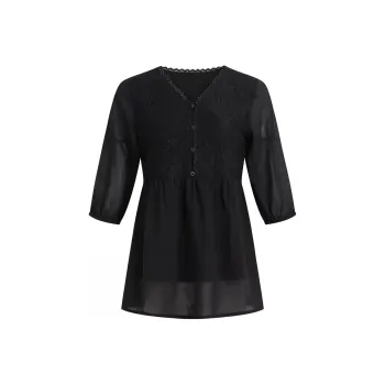Mapping Chiffon Shirts Women's Black