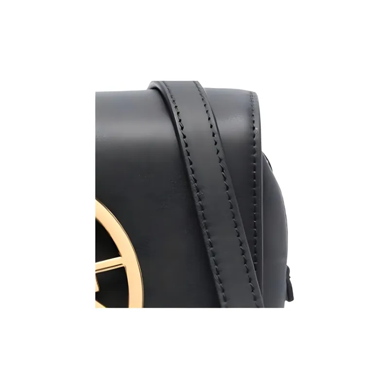 KARL LAGERFELD Calfskin Shoulder Bag, Crossbody Bag Women's Black/Gold-3