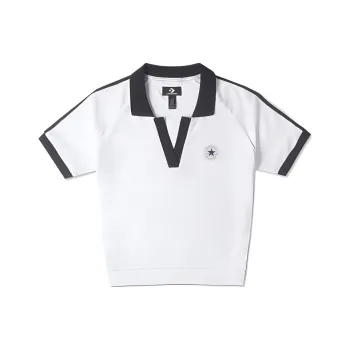 Converse Neck Knit Polo Shirt Women's White