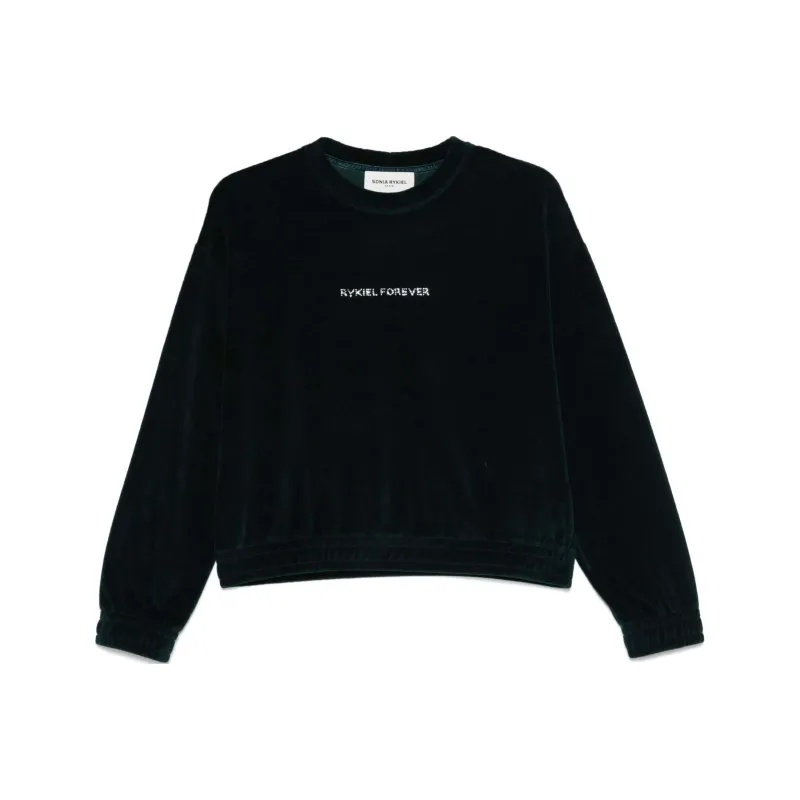 Sonia Rykiel Long-sleeves Velvet Sweatshirt-0