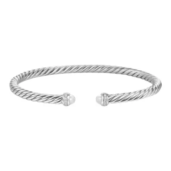 David Yurman Sterling Silver Classic Cable Diamond Bracelet 5mm