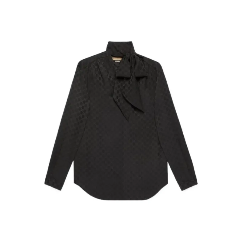 GUCCI GG jacquard Neck tie Blouse-0