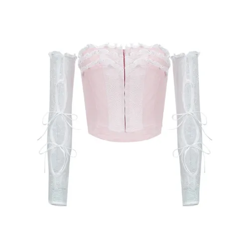 Girly Fancy Club Strapless Top Women's Pink
