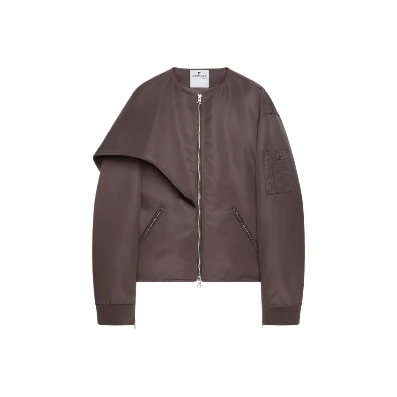 COURREGES Bow Collar Oversized Bomber Jacket-0