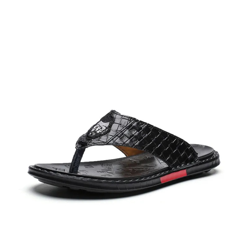 Qiandongmeili Rubber Sole Flip Flops Men's-1