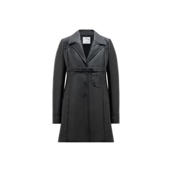 COURREGES Belted Short Heritage Vinyl Coat 'Black'
