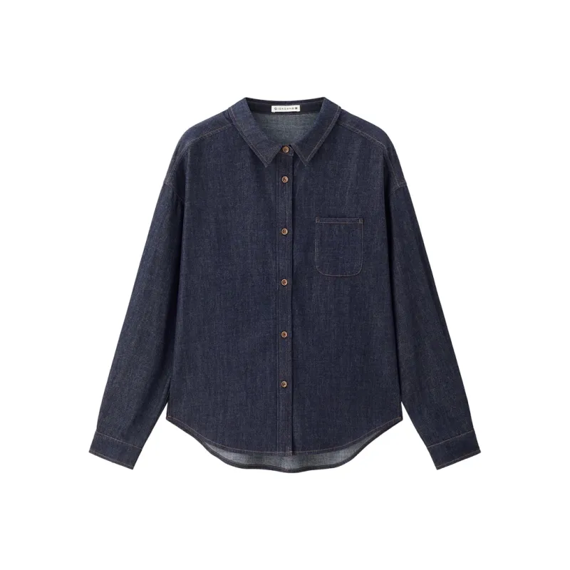 UNIQLO Shirts Women's 63 Dark Blue Denim-0