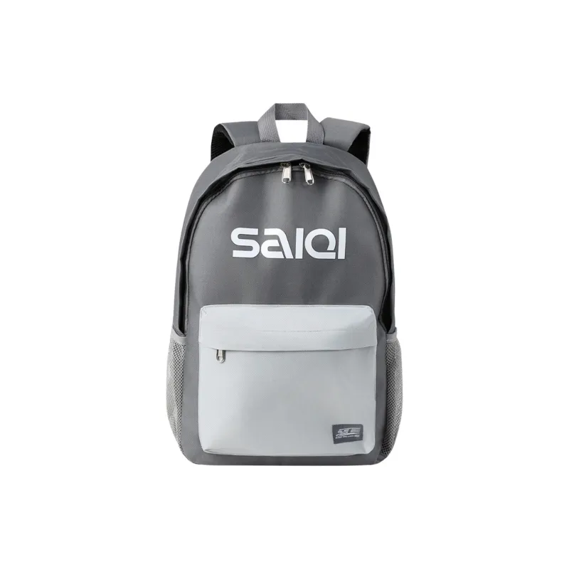 SAIQI Polyester Backpack Unisex Black/Gray-5
