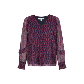 JZ Juzui Shirt Women's Floral Fuchsia