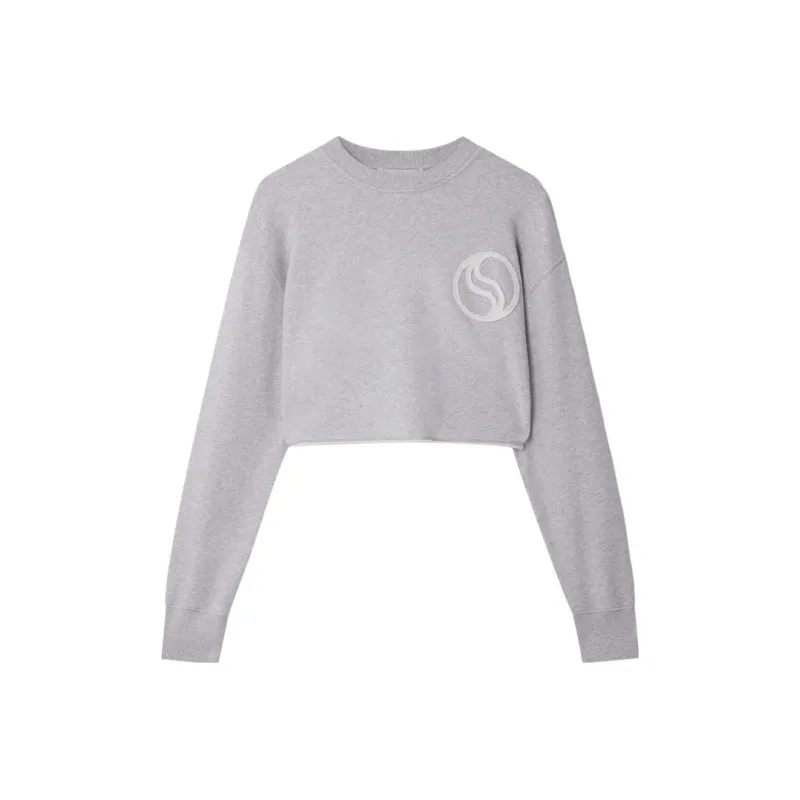 Stella McCartney S Wave Crewneck Cropped Sweatshirt-0