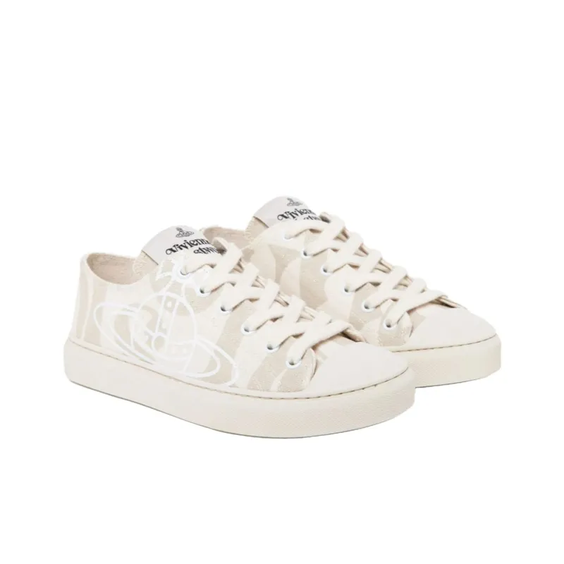 Vivienne Westwood Low Top Canvas Shoes Women's White-2
