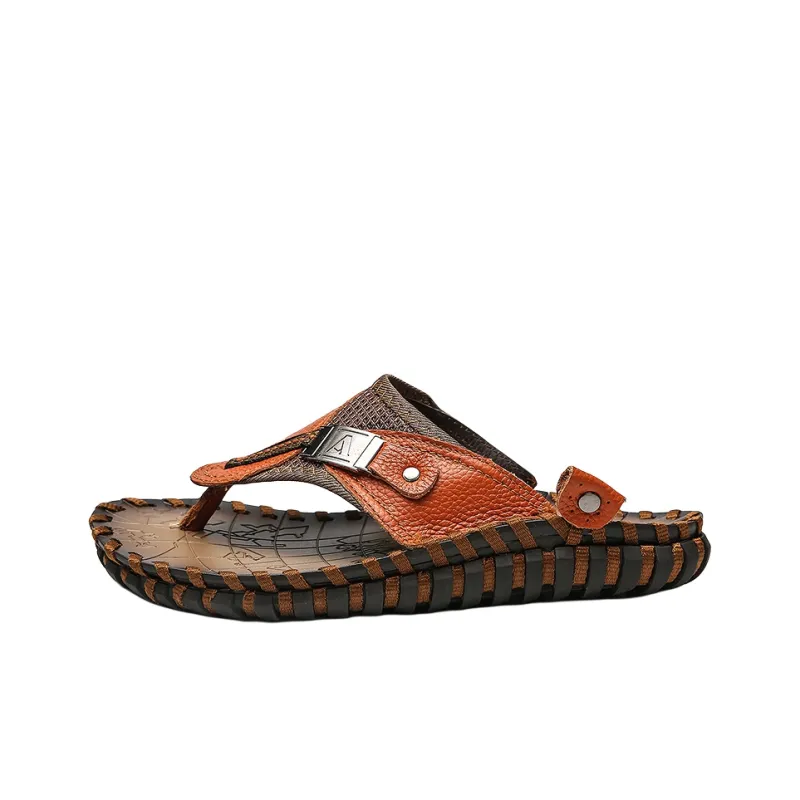 Qiandongmeili Rubber Sole Flip Flops Men's-2