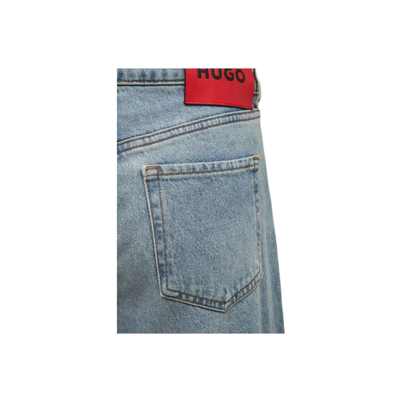 HUGO BOSS Logo Patch Wide Leg Jeans-5