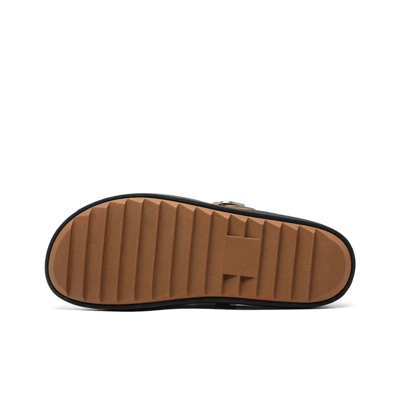 ESTEE GEEA Rubber Sole Closed Toe Slippers Unisex Beige Yellow-5