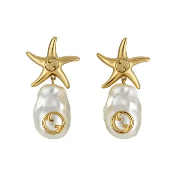 GUCCI Metal Earrings Unisex Gold