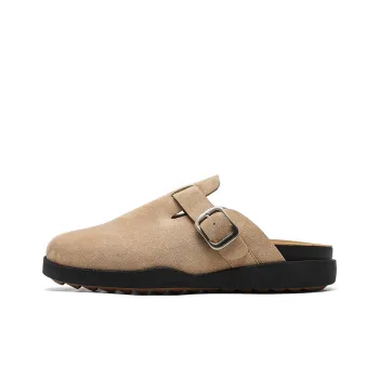 ESTEE GEEA Rubber Sole Closed Toe Slippers Unisex Beige Yellow