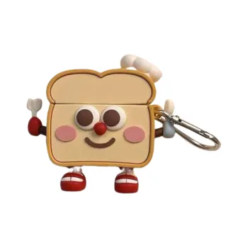 Beams Compatibility Airpods4/3/Pro/Pro2 Silicone Cute 3D Effect Toast Puffy Apple Headphone Cases
