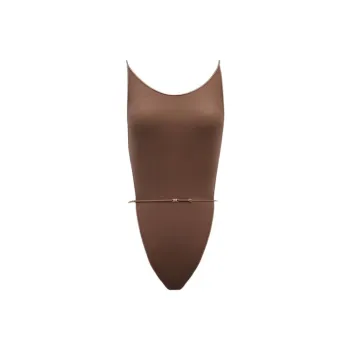 SAINT LAURENT Backless Semi Sheer Bodysuit