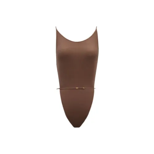 SAINT LAURENT Backless Semi-Sheer Bodysuit