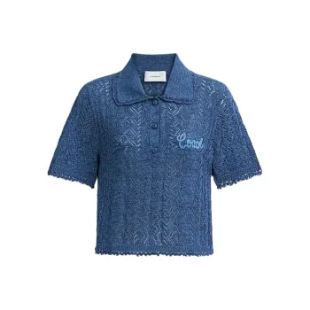 COACH SS24 Polo Shirt Women's Marine Blue