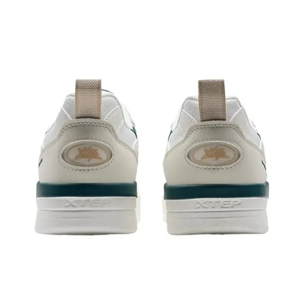 XTEP Wade Fission Coverage Slip Resistant Low Top Skateboard Shoes Men's White Green Gray-2