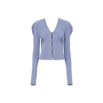 Chloé V-Neck Ribbed-Knit Cardigan