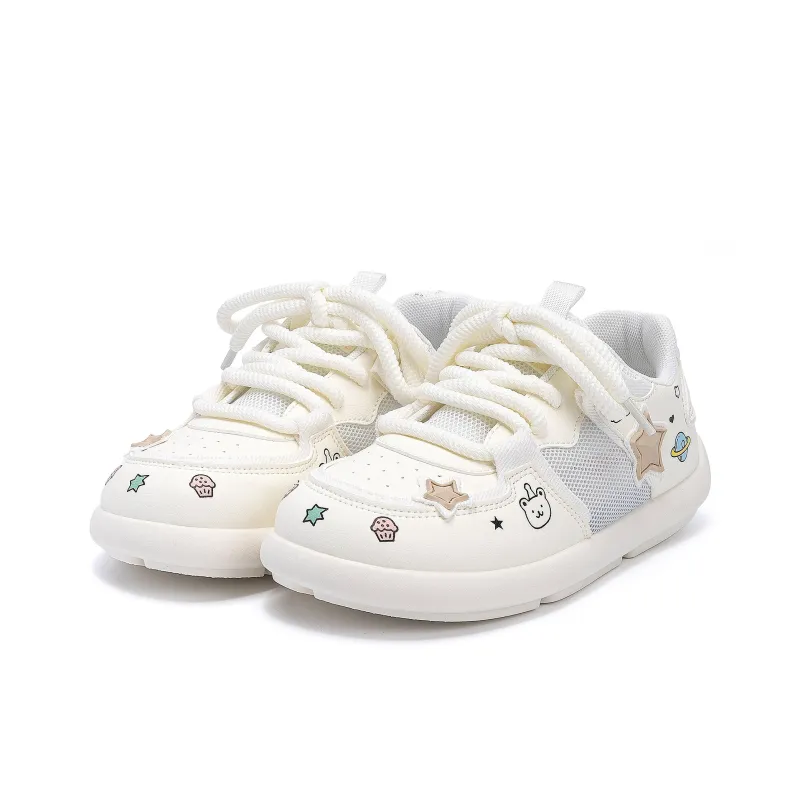 HUANQIU Breathable Height Increase Low Top Casual Shoes Women's Beige-4