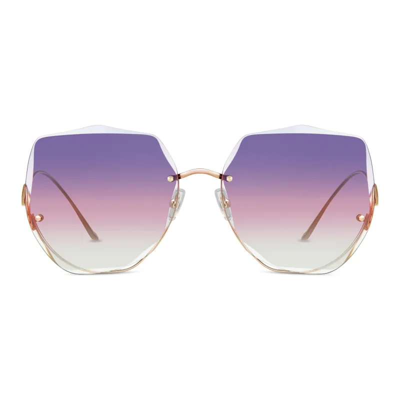 HORIEN Irregular Shape Sunglasses Women's-5