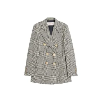 Valentino Houndstooth Wool Blazer 'Ivory/Black'