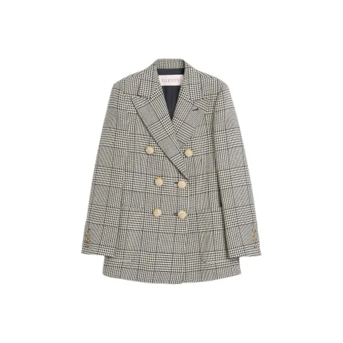 Valentino Houndstooth Wool Blazer 'Ivory/Black'