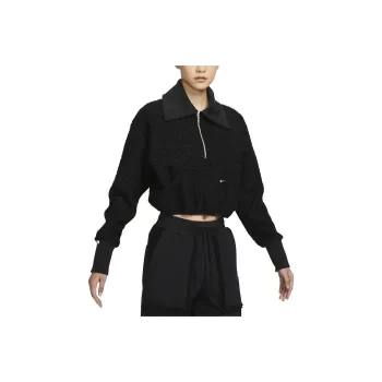 Nike Sportswear Collection Women's High Pile Fleece Half Zip Top Black