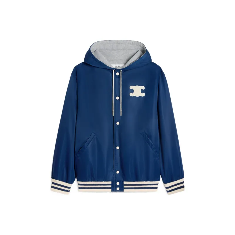 CELINE Paris Hooded Teddy Jacket In Nylon-0