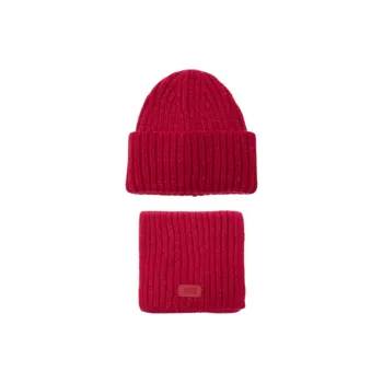 UGG Logo Patch Rib Knit Beanie And Scarf Set