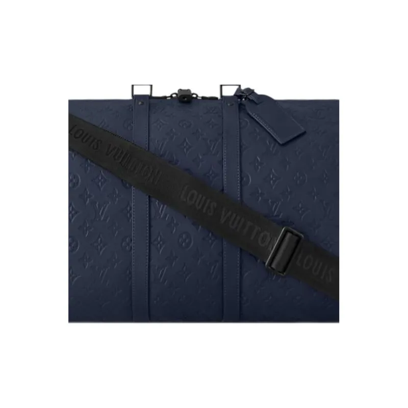 LOUIS VUITTON KeepallBandoulière Cow Leather Travel Bag 50L Men's Dark Blue-4