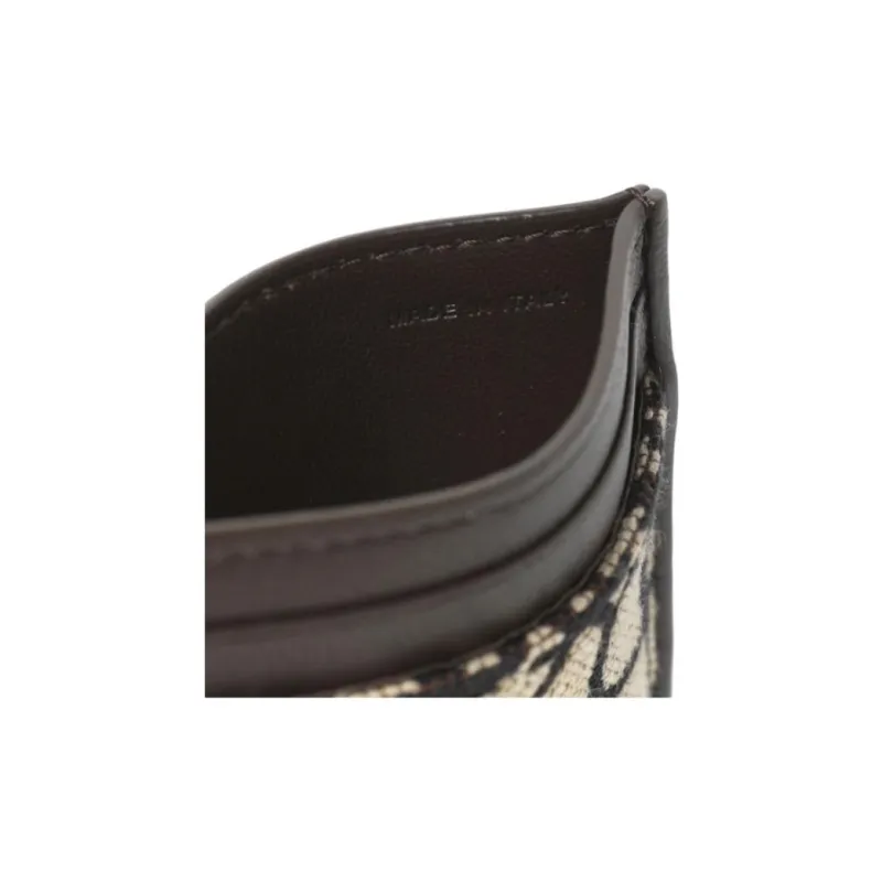 Valentino Fabric Card Holder Unisex Beige & Black-5