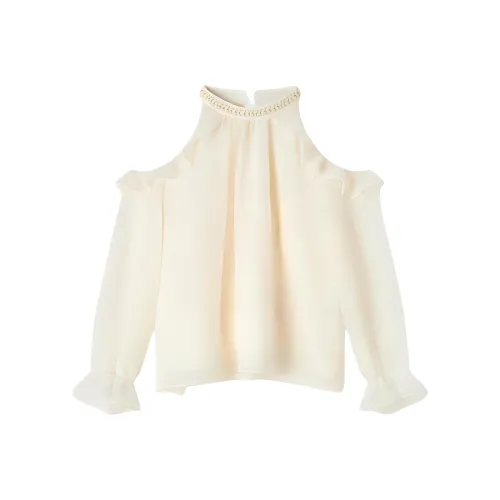 EICHITOO Chiffon Shirts Women's Ecru