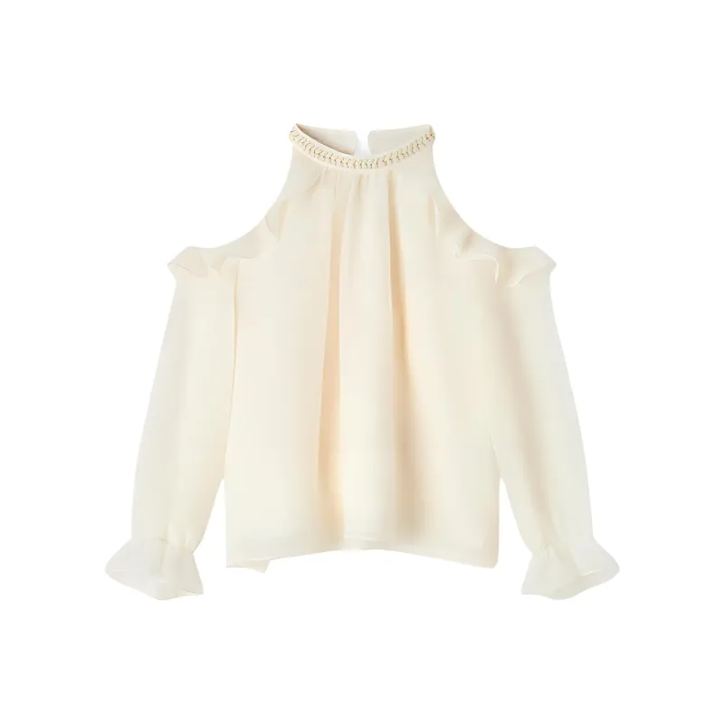 EICHITOO Chiffon Shirts Women's Ecru-0