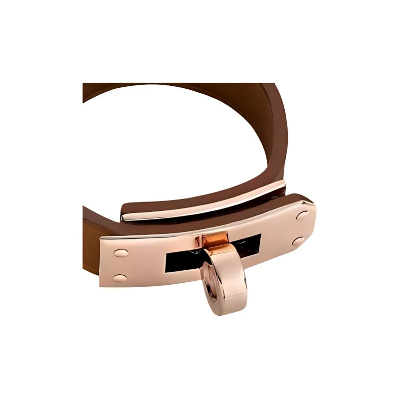 HERMES Kelly Swift Leather Kelly Bag Glove Pendant Bag Accessory Unisex 37 Gold Gold Brown-4